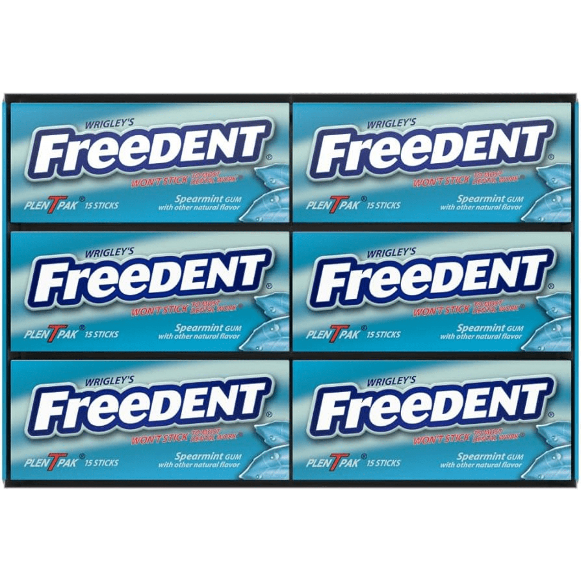 Wrigleys Freedent Gum Spearmint - 15 Stick, 12 Pack