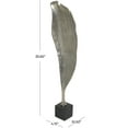 thumbnail image 3 of 11" x 36" Silver Aluminum Textured Leaf Abstract Sculpture with Black Marble Base, by DecMode, 3 of 11