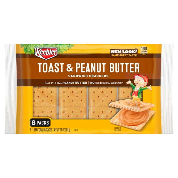 Kellogg's Toast & Peanut Butter Sandwich Crackers, 1.38 oz, 8 count