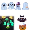 thumbnail image 2 of HCTSHG 6 Pcs Halloween Mini Resin Animals Figures Kit - Luminous Tiny Resin Figurines Accessories, Glow in The Dark Miniature Ghost Figurines for Halloween Party, Tabletop Decor, 2 of 9
