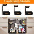 thumbnail image 3 of czcpp-Under Sink Organizers and Storage, 2 Tier Pull Out Cabinet Organizer, 3 Levels Adjustable Under Cabinet Storage Steel Shelf, Under Sink Organizer for Kitchen Bathroom Laundry, 2 Pack, Black, 3 of 4