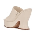 thumbnail image 3 of Nine West Flower3 Chic Cream Slip On Rounded Open Toe Retro Platform Sandals (Chic Cream, 10), 3 of 5