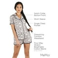 thumbnail image 3 of MeMoi Women's Snake Notch Collar Cotton Blend Pajama Set - Womens - Female, XS, Gray, 3 of 7
