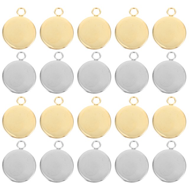 MasteelfCA 50 Pcs Bagues Rondes Vierges DIY Plateaux Pendentifs en Acier Inoxydable pour Bijoux