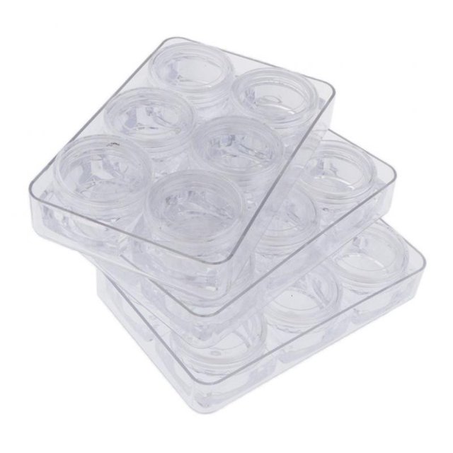 Caja de almacenamiento transparente de 3 piezas rejils Joyas de arte de uñas Mini estuches Sunnimix estuche de almacenamiento de uñas