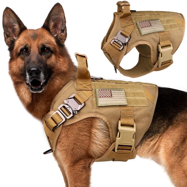 Chaleco tipo arnés para perros, diseño táctico militar, para perros grandes