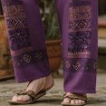 thumbnail image 5 of SGFCWSX Mens Harem Pants Elastic Waist Drawstring Patchwork Loose Boho Hippie Beach Casual Pants Purple Size S, 5 of 5