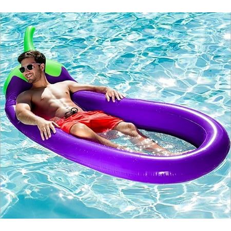 Yosoo PVC Pool Floating,Eggplant Pool Float Inflatable Giant Floats Pool Party Beach Swimming Raft Floaty Lounger Decorations Toys Games for Adult and (Best Beach Toys For Adults)