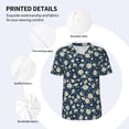 thumbnail image 3 of Zufioo Daisy Floral B Print Men's Baseball Short Sleeve, Moisture Wicking Button-Down Hip Hop Tee-Large, 3 of 7