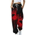 thumbnail image 2 of WXLWZYWL Halloween Pants for Women 2024 Cinch Bottom Sweatpants Women's Casual High Waisted Pockets Joggers Sport Workout Active Baggy Lounge Trousers, 2 of 5