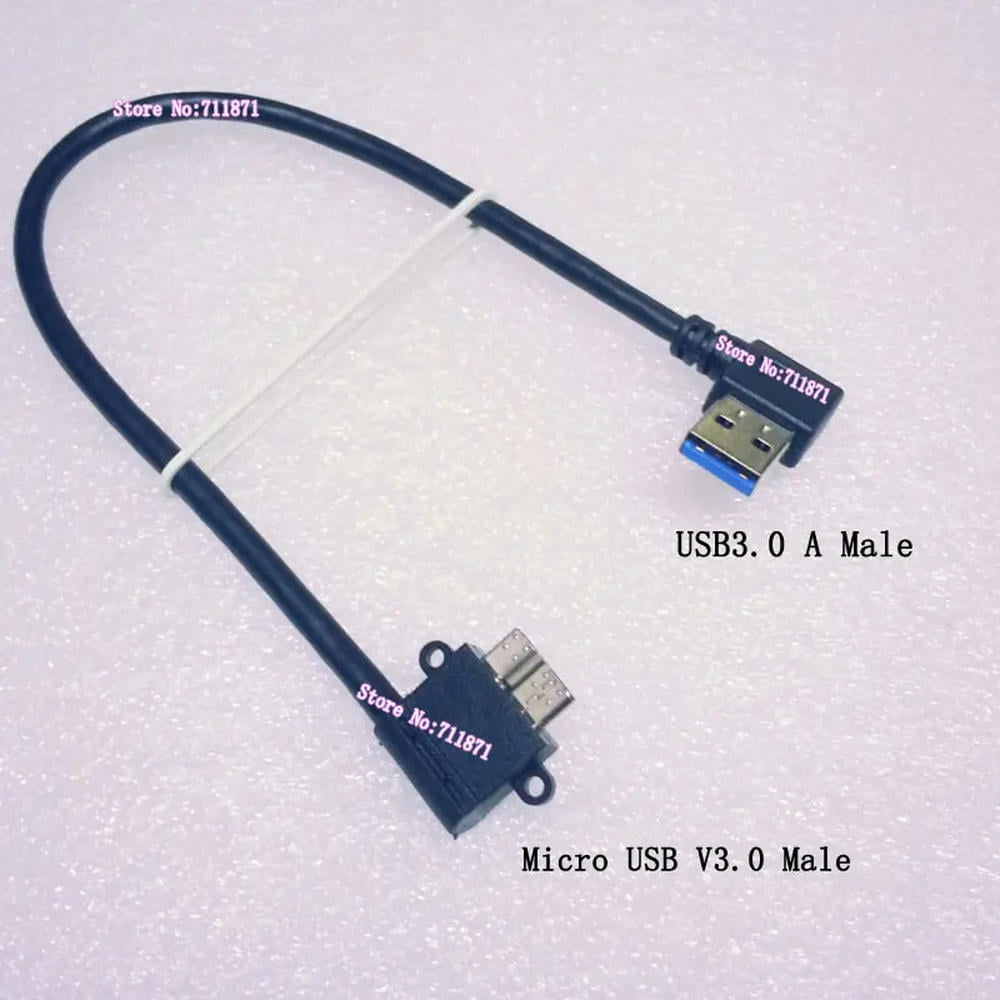 FOR Double Bend Right Angle Micro USB V3.0 Charging Data Cable USB3.0 Mobile Phone HDD Disk Cable A Male Micro B Male USB3 Line Cord