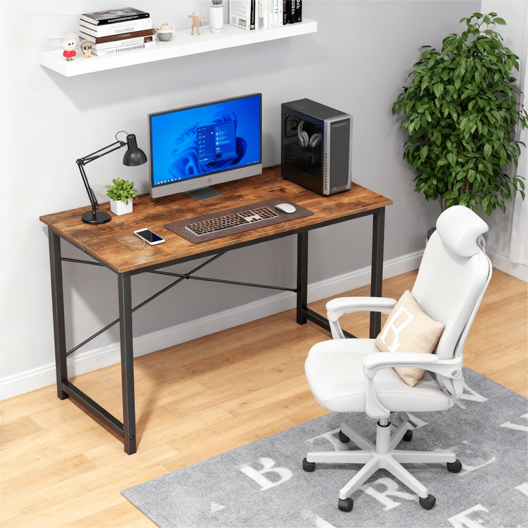 CONCETTA 40-Inch Computer Office Desk, Rust Brown photo 3