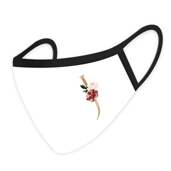 Koyal Wholesale Wedding Face Mask, Pink Floral Monogram K, Cloth Face Masks with 1 Replaceable PM 2.5 Protection Filter