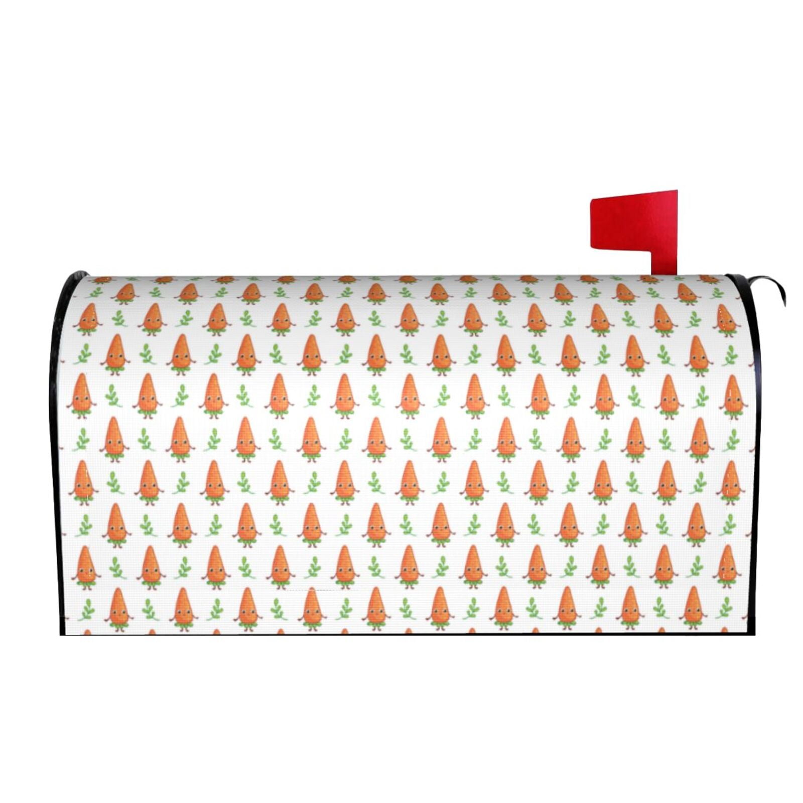 Picia Cute Carrot Print Magnetic Mailbox Cover Standard Size-25.5x21 in