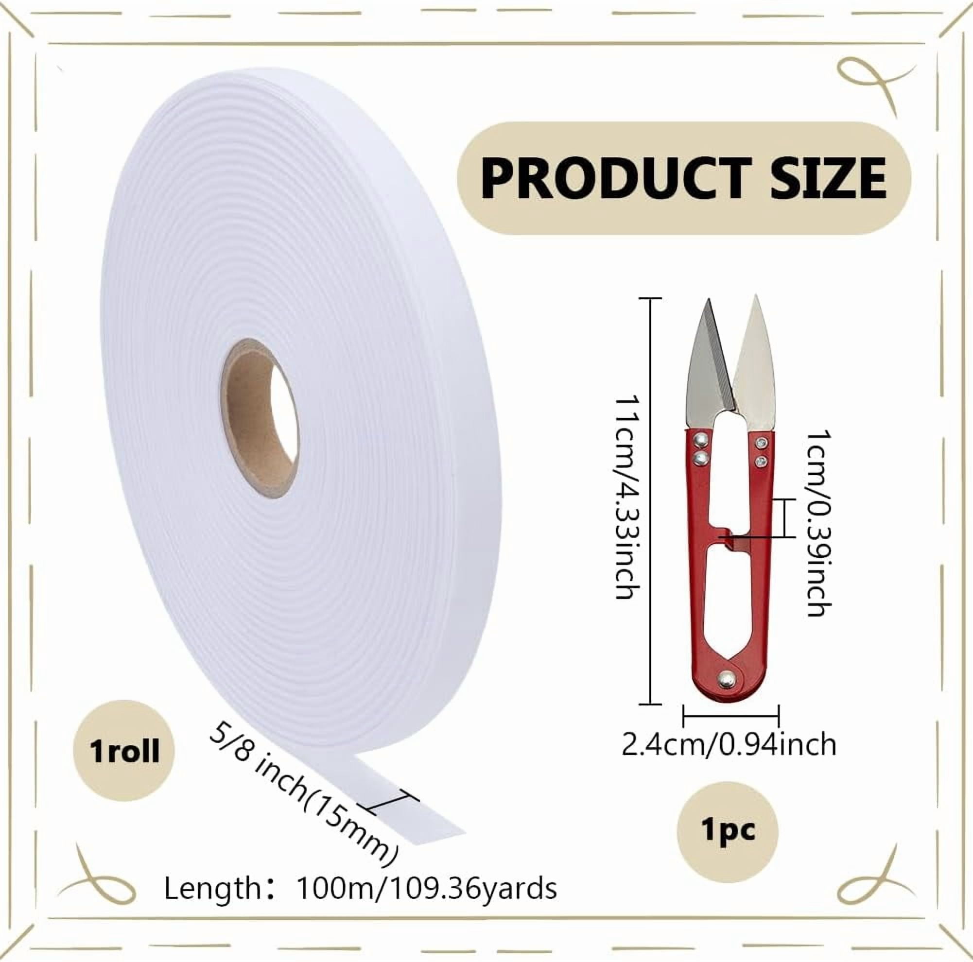 1 Pc Polyester Ribbons Blank Ribbon for Heat Transfer Print Wrapping Bow Crafts Decoration with Tarnish Resistant Stainless-Steel Scissors Old Lace 5/8 inch(15mm) about 109.36 Yards(100m)/Set