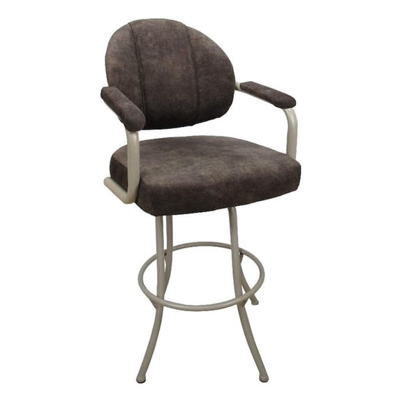 Swivel Metal Bar Stool 30" - M-70 - Outlier Ash Brown Fabric - Beige Frame