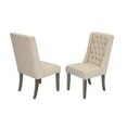 thumbnail image 4 of Rustic Gray Dining Chairs (Set of 2) with Gray Linen Fabric Tufted Seats, 4 of 5