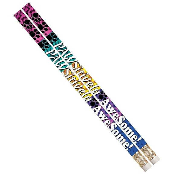 Musgrave Pencil Company Pawsitively Awesome Motivational Pencils Pack of 12 MUS2484D