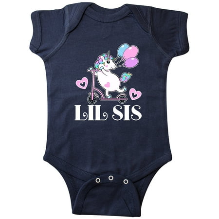 

Inktastic Lil Sis Unicorn Sister Announcement Gift Baby Girl Bodysuit