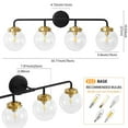 thumbnail image 3 of Deyidn 4-Light Black Gold Bathroom Vanity Light with Clear Globe Glass Shade Modern Bathroom Wall E12 Bulb, 3 of 5