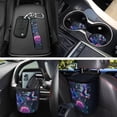 thumbnail image 3 of Jeiento Hummingbird Car Seat Cover Split Covers for Women, Steering Wheel Cover Seat Belt Strap Pad Trash Bag Mount Phone Holder Cup Holder Purple Rose Key Chain, 12 PCS, 3 of 7