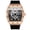 Lasha model-black silicone-rose gold case, variant on Men's Tonneau Skeleton Quartz Watch, Luminous Waterproof Silicone Strap Racing Style