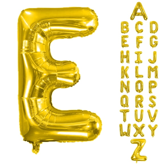 Globo de letra E AOAOParty de 102 cm en foil dorado