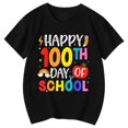 thumbnail image 4 of Letdown 100 Days of School Unisex Kids 100th Day of School Kids T-Shirt Shorts Sleeve Tee Baggy Soft Tops (Black,3-4 Years), 4 of 4