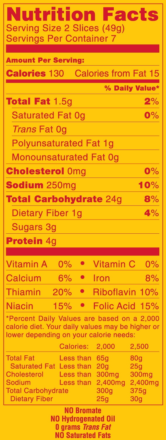 Sunbeam Bread Nutrition Information Besto Blog Sunbeam Bread Nutrition Information Besto Blog