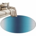thumbnail image 6 of Blue Teal Grey Ombre Round Rug 3.3ft Washable Circle Entryway Rugs Non Slip Farmhouse Gradient Minimalist Area Rug Indoor Floor Carpet for Bedroom Kitchen Living Room Home Office Dining Room Nursery, 6 of 8