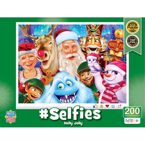 MasterPieces 100 Piece Jigsaw Puzzle - Selfies Holly Jolly - 14"x19"