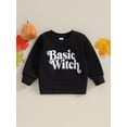thumbnail image 2 of Liacowi Kids Baby Girl Sweatshirt Halloween Letter Print Long Sleeve Pullovers Autumn Tops for Toddler Cute Fall Clothes, 2 of 7