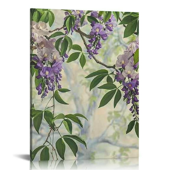 FCXZI Flowers Leaves Tree Wall Art Canvas Decor for Home Office 12x16in