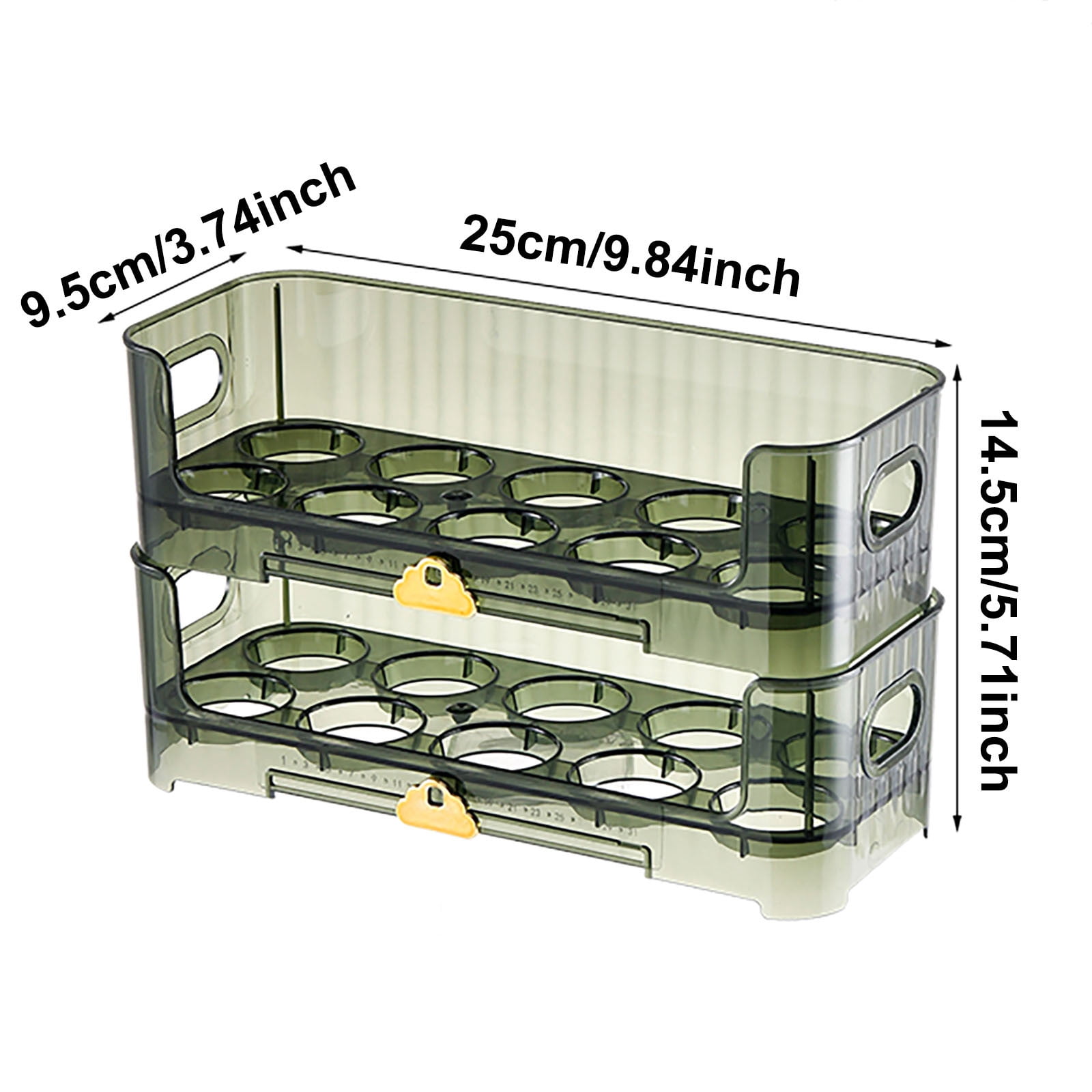 Two Layer Flip Up Egg Storage Container for Refrigerator, Holds 20 Eggs, Space Saving Design with Clear BPA Free , Easy Access Egg Organizer Box for Fridge