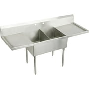 Elkay Wnsf8254lrof Weldbilt 105" Double Basin Free Standing Stainless Steel Utility Sink -