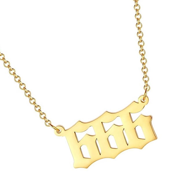 Minnieouse Number Pendant Charm Necklace Golden Women Women Ladies Christmas Long Choker Chains Neck Chain Stainless Gift Friend Steel Type3 NO3 Minnieouse AP007130-03