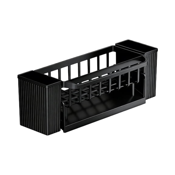 COM1950s Kitchen Sink Organizer, Multi-Purpose Drying Rack for Countertop, Dishcloth and Sponge Holder for Kitchen Sink, Space-Saving Plastic Storage Caddy