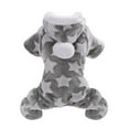 thumbnail image 2 of Walbest Dog Pajamas Dog Coral Fleece Dog Sweater Hoodie Star Pattern Winter Warm Puppy Clothes Plush Cute Pet Jumpsuit Cat Onesie Outfit Apparel Coat (Grey, S), 2 of 7