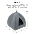 thumbnail image 2 of FurHaven Pet Products Fleece Tent Hooded Pet Bed for Cats & Small Dogs - Heather Gray, 2 of 10