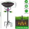 thumbnail image 2 of Vintage Metal Bird Bath for Outside, Standing Bird Feeder with Sunflower Love Decoration, Detachable Bowl for Outdoor Yard Lawn Garden Decor (Brown), 2 of 2