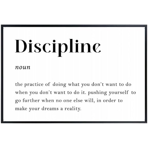 Blessed Discipline Definition Poster | Positive Motivational Quote Wall Art | Gym Lover Gift & Inspirational Fitness Decor