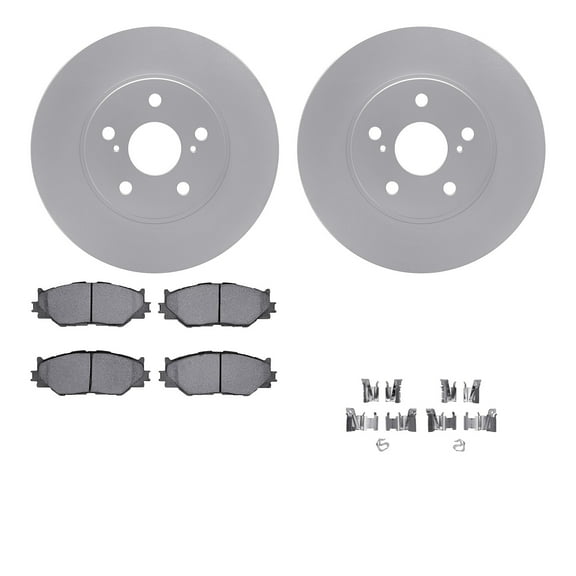 Dynamic Friction Company Front Geospec Brake Rotors with 5000 Euro Ceramic Brake Pads includes Hardware 4612-76000