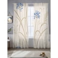 thumbnail image 2 of Botanical Blue Floral Sheer Curtains 96 Inch Length 2 Panels Set, Rustic Summer Flowers Voile Window Treatment Semi Sheer Long Curtains Drapes for Bedroom/Living Room/Kitchen 52"x96"x2, 2 of 7