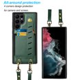 thumbnail image 5 of TakFox Wallet Case For Samsung Galaxy S22 Ultra Case, PU Leather Card Slots Holder Folio Flip Kickstand [Magnetic Detachable] Phone Cover Crossbody Strap Lanyard,Green, 5 of 7