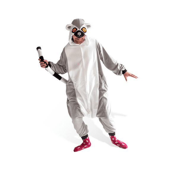Ring - Tailed Lemur Kigurumi Unisex Adult Onesie Pajamas Animal One Piece Costume Cosplay Sleepwear