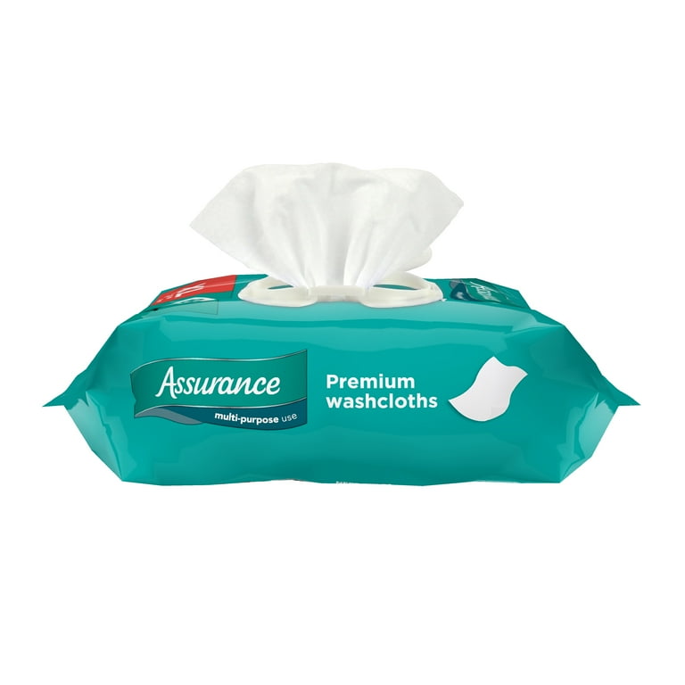 Assurance Premium XL Disposable Washcloths, 144 Ct White