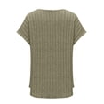 thumbnail image 5 of Antinious Summer Tops for Women Trendy,Sweatshirt for Women,Ladies Solid Crewneck Strip Knitted Short Sleeve,Army Green,S, 5 of 5