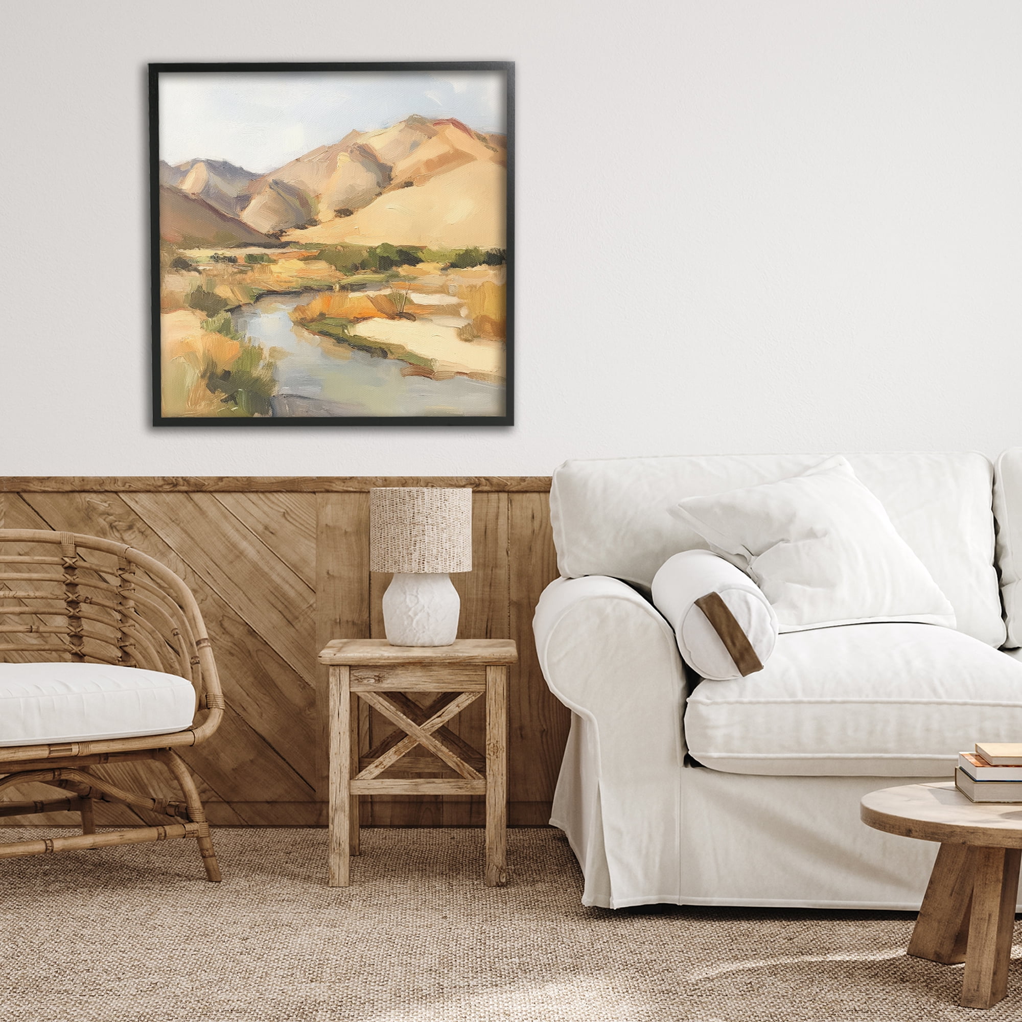 Stupell Industries Wispy Desert River Black Framed Giclee Art, design by Petal Prints Design