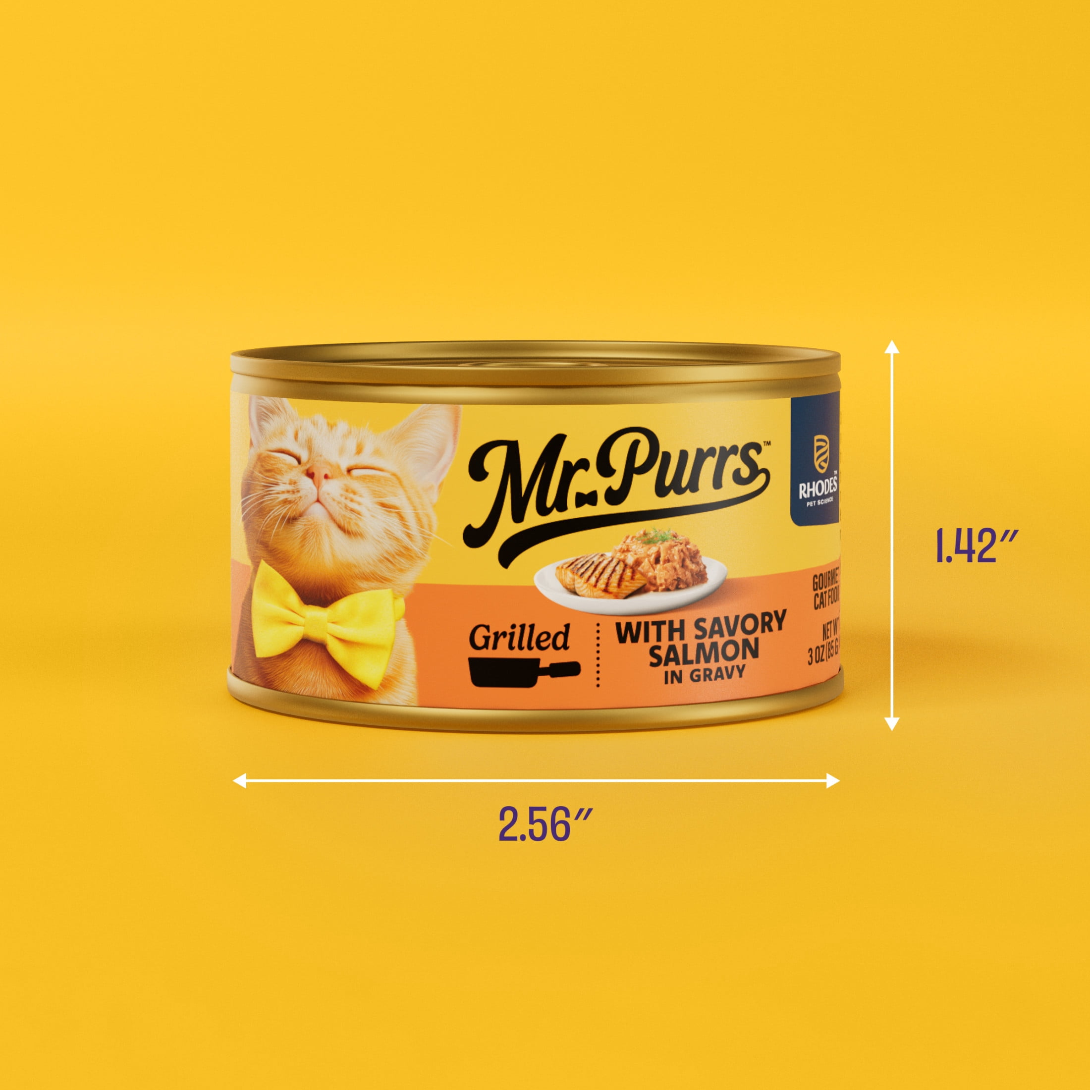 (6 pack) Mr Purrs Savory Salmon Grilled in Gravy Wet Cat Food, 3 oz Can