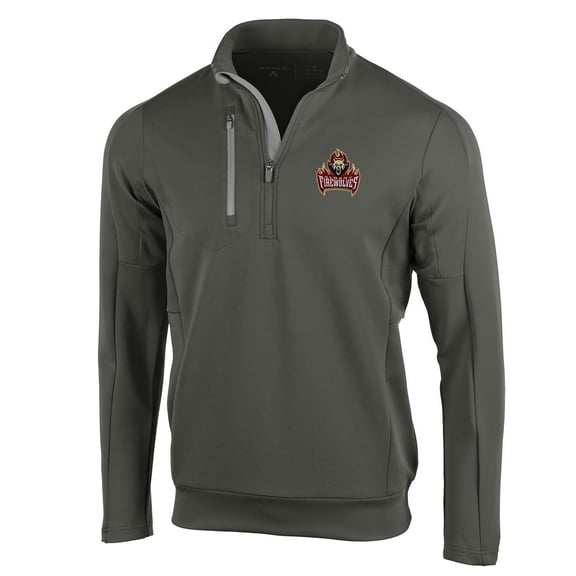 Men's Antigua Charcoal Albany FireWolves Generation Quarter-Zip Pullover Top